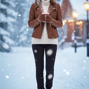 Brown Guess Leather Jacket